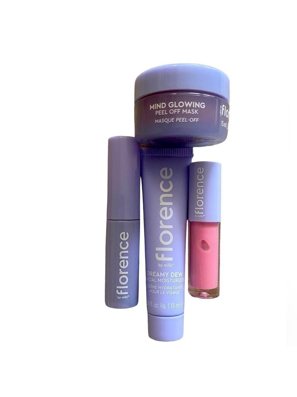 Florence by Mills Set of 4: Moisturizer Mask Mascara Lip Gloss